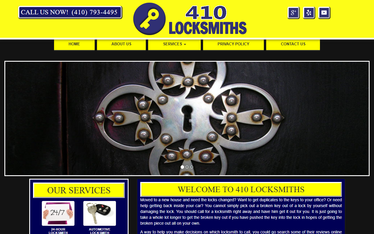 410locksmiths.com screenshot