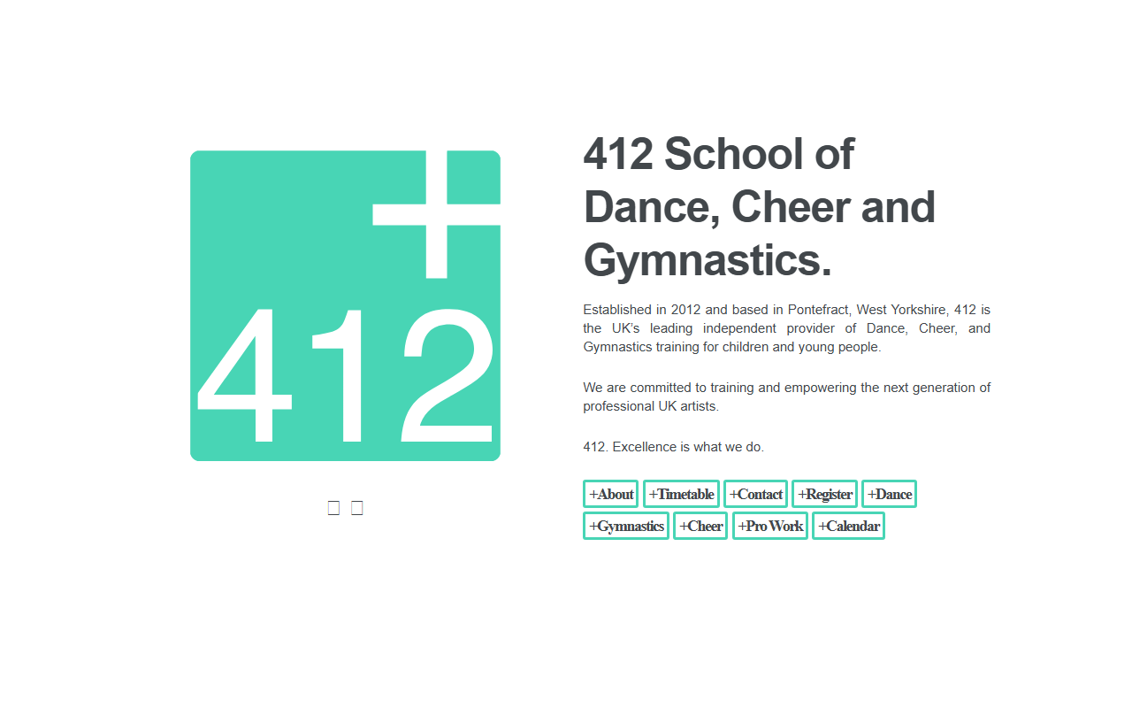 412dancetheatre.com screenshot