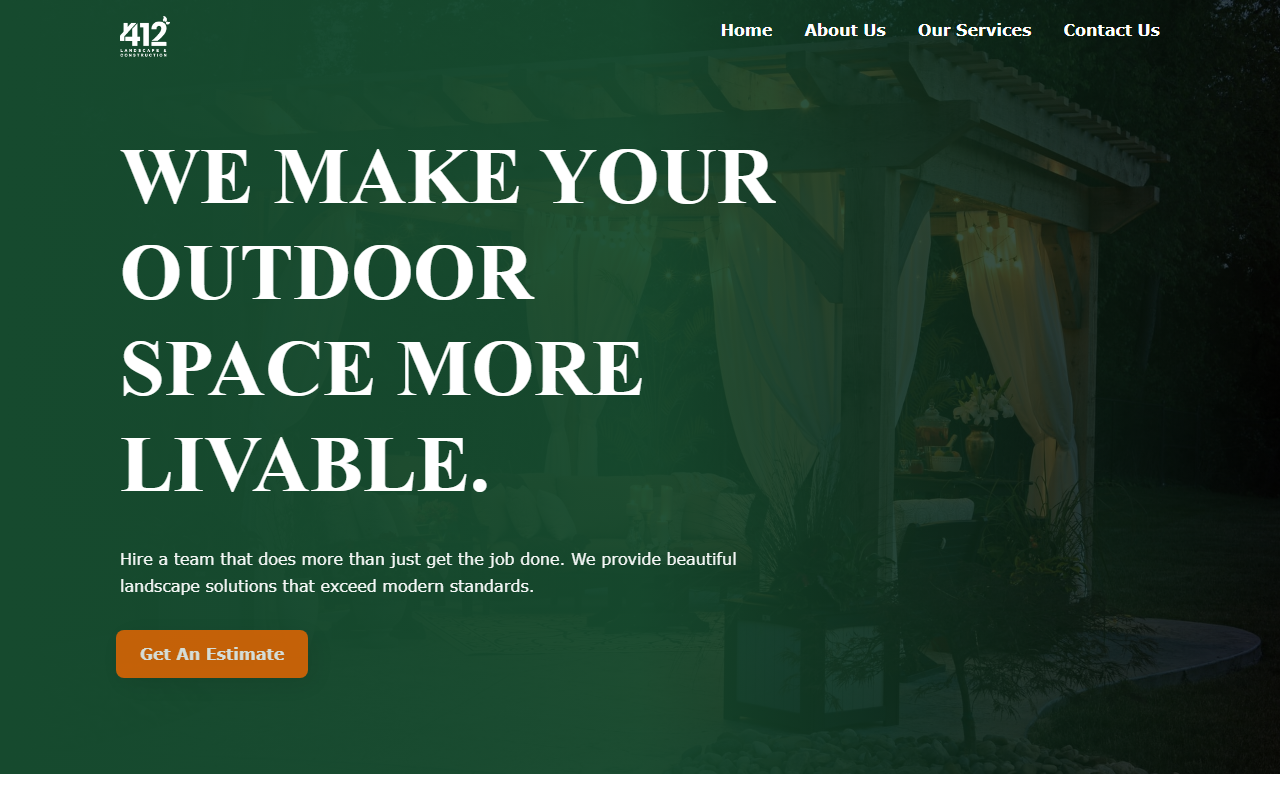 412landscaping.com screenshot