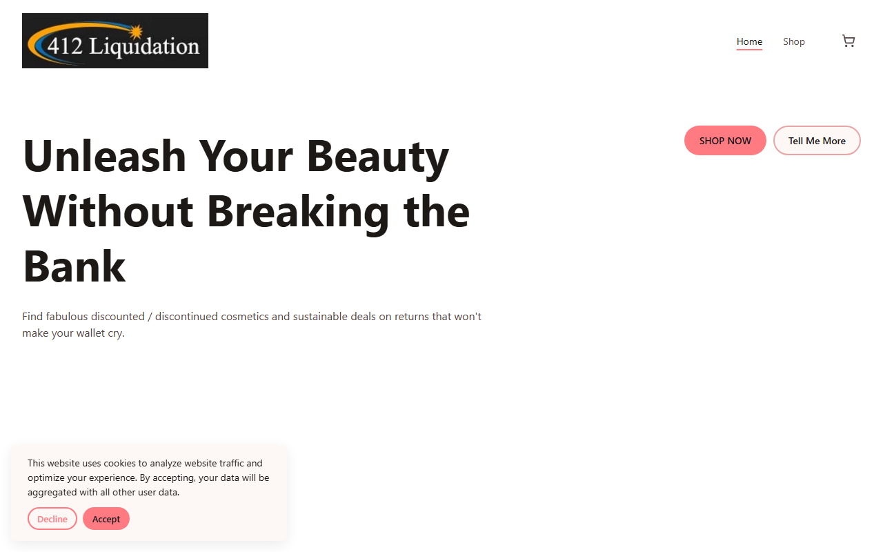 412liquidation.com screenshot