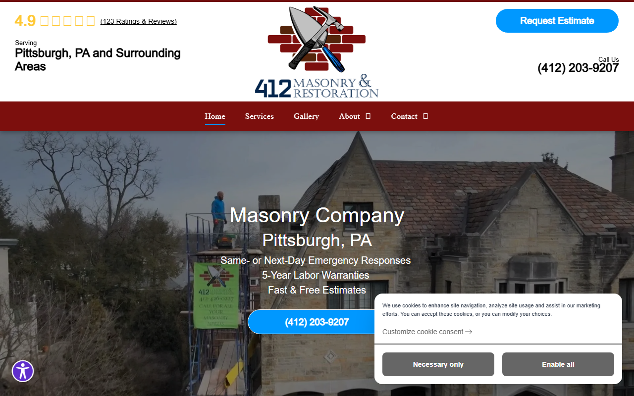 412masonry.com screenshot