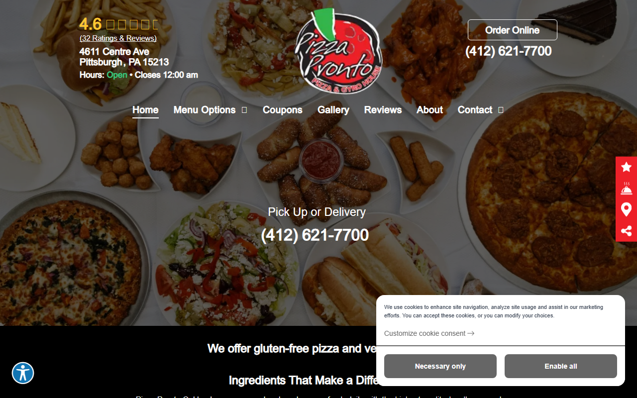 412pizzapronto.com screenshot