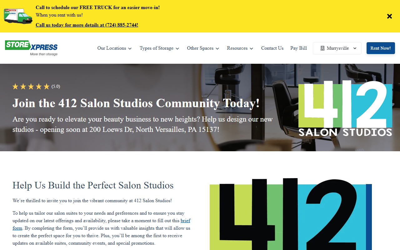 412salonstudios.com screenshot