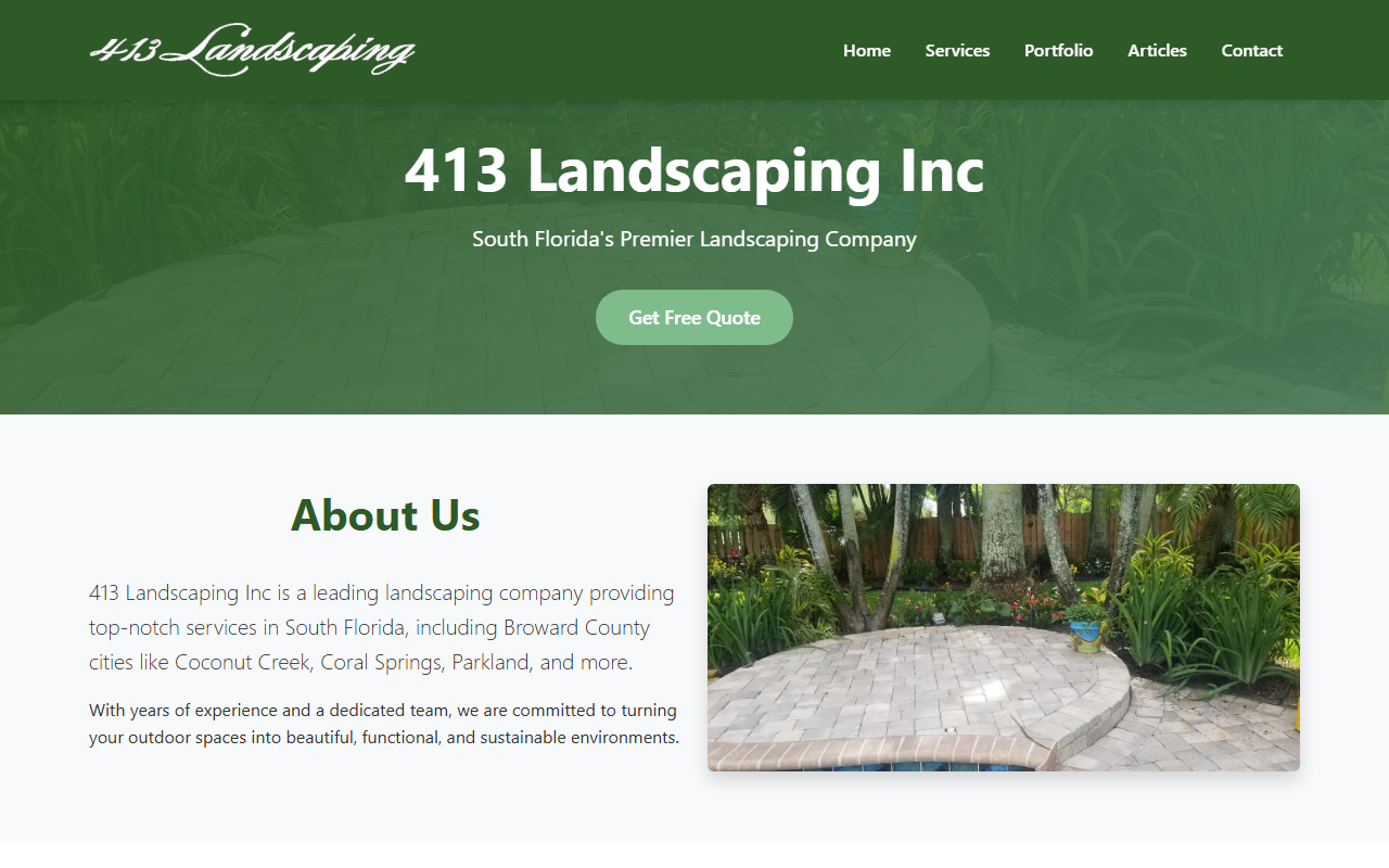 413landscaping.com screenshot