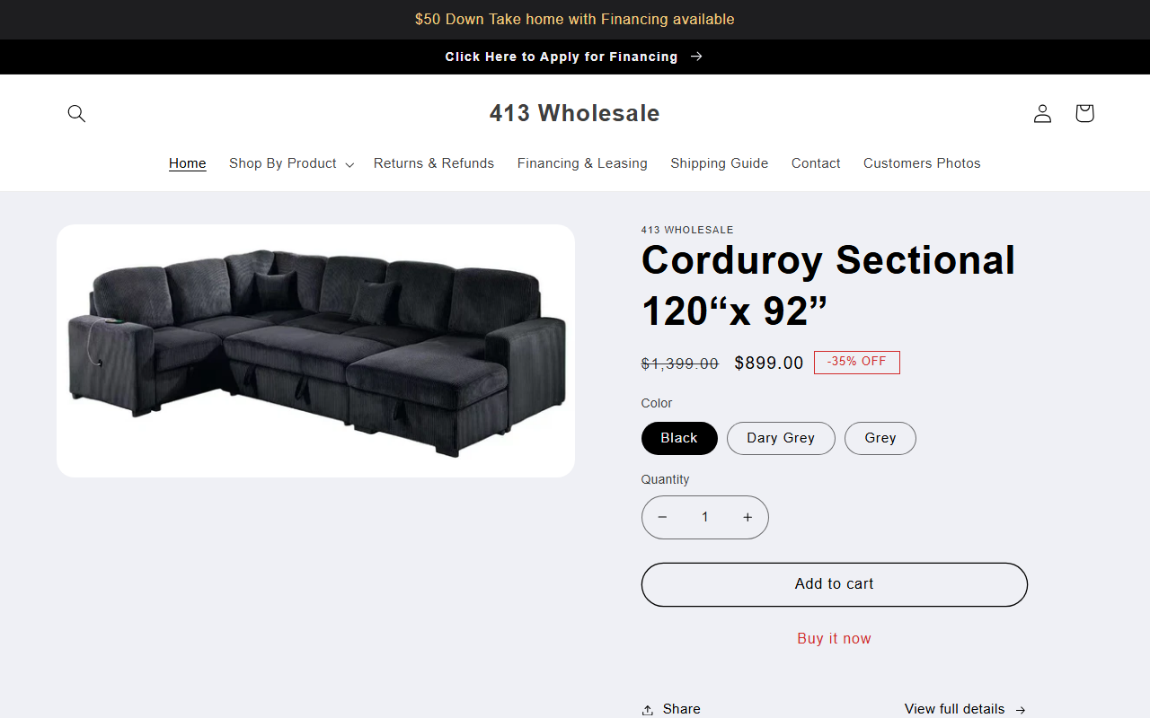 413wholesale.com screenshot