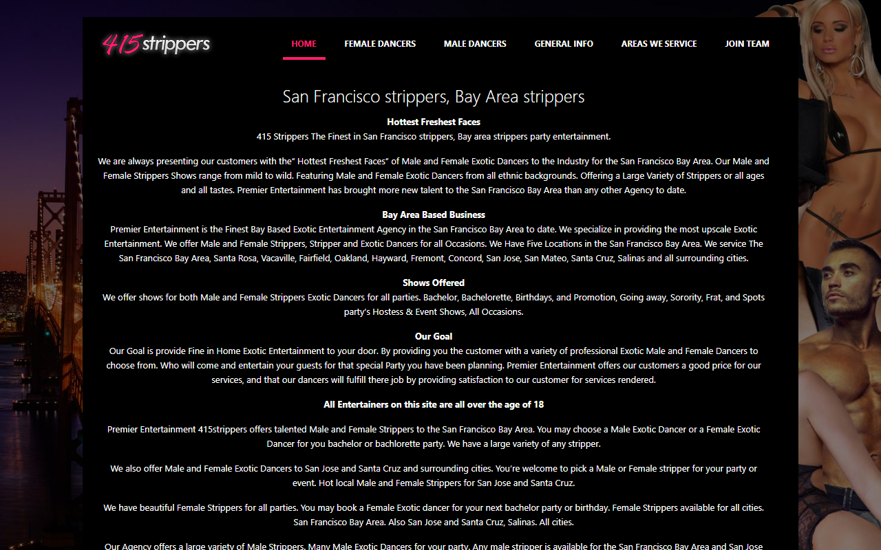 415stripper.com screenshot