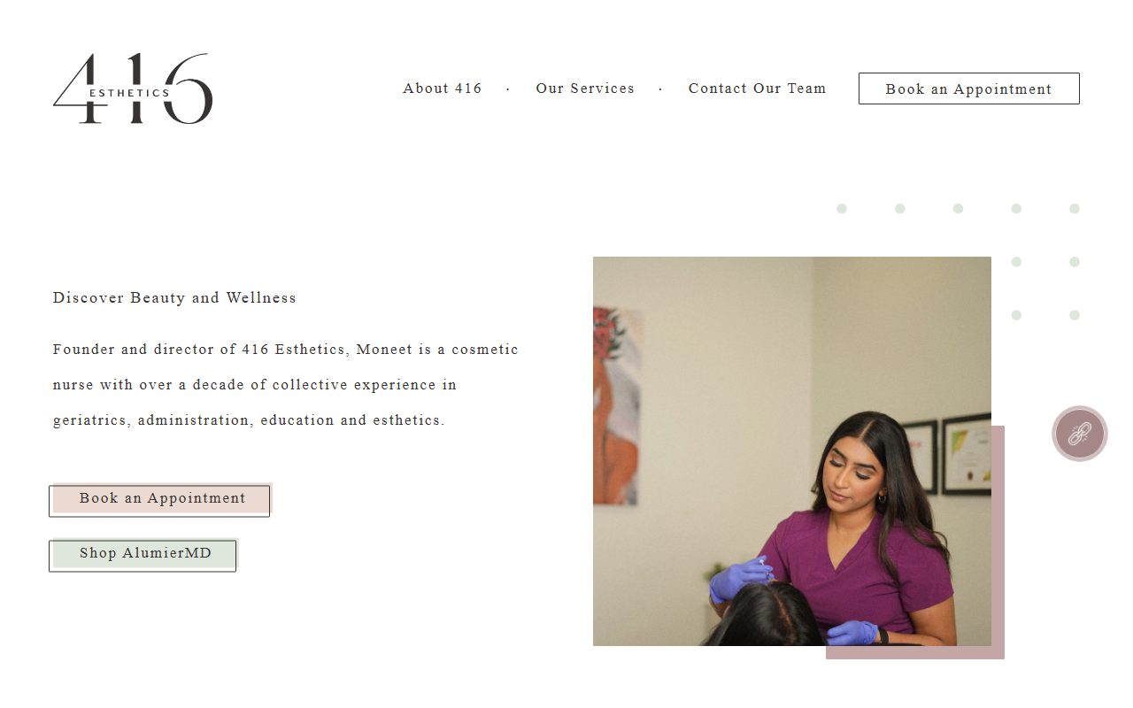 416esthetics.com screenshot