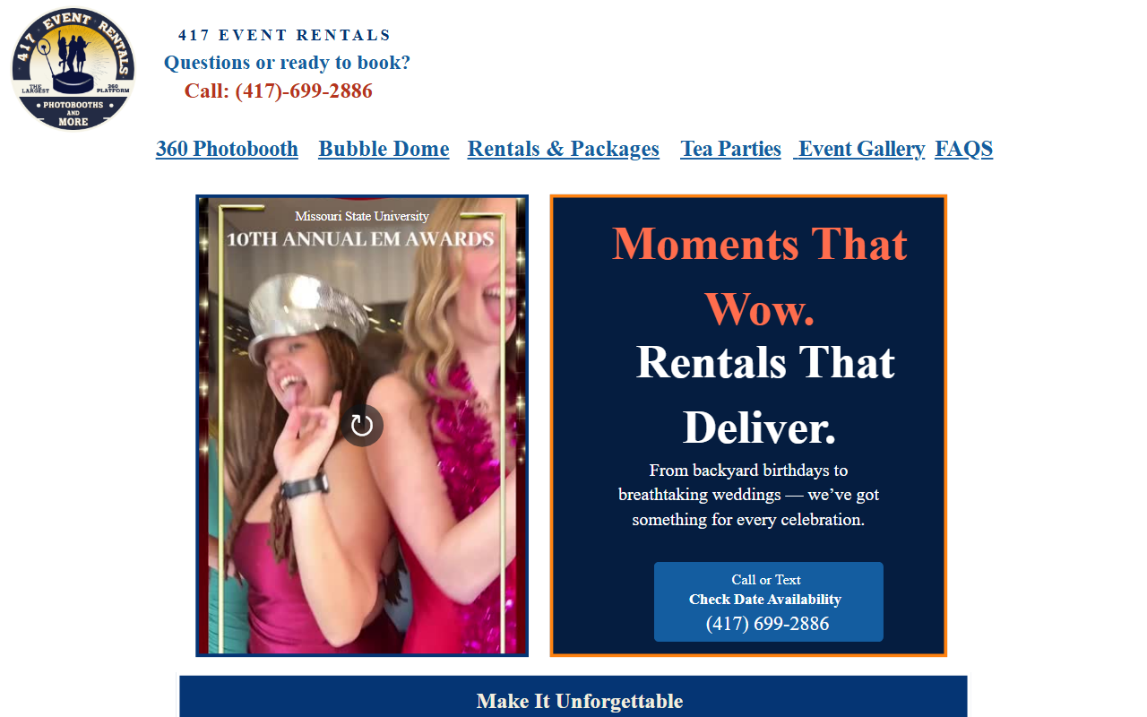 417eventrentals.com screenshot