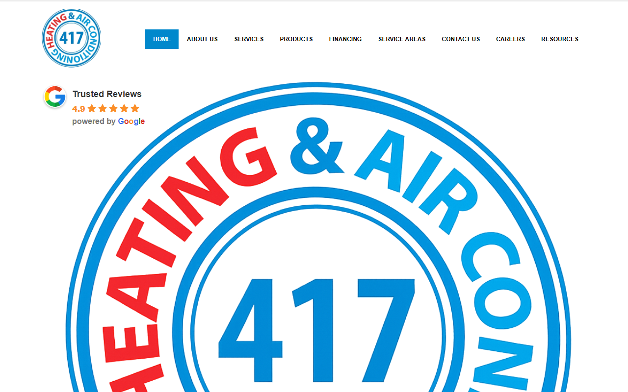 417heatingandair.com screenshot