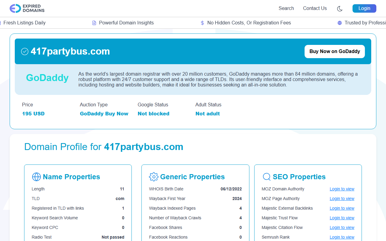 417partybus.com screenshot