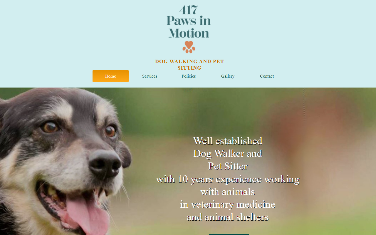 417pawsinmotion.com screenshot
