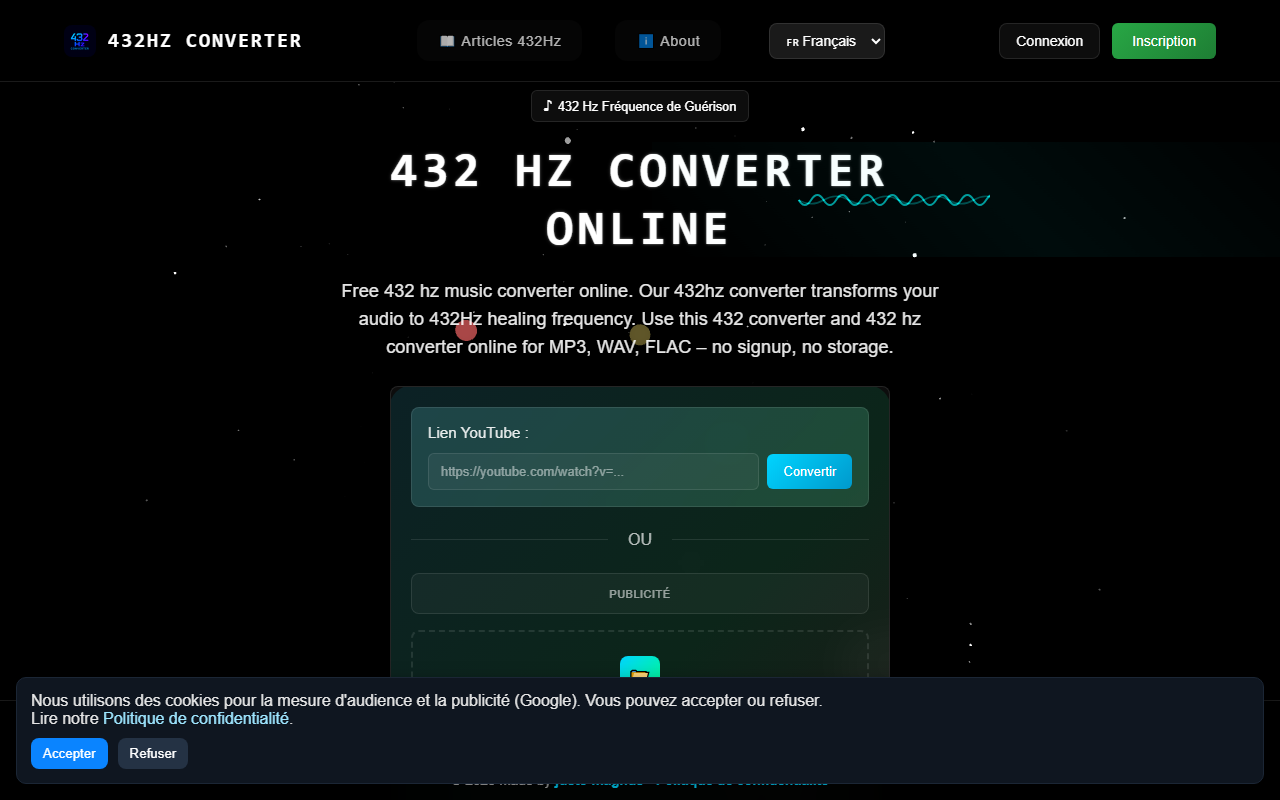 432hz-converter.com screenshot