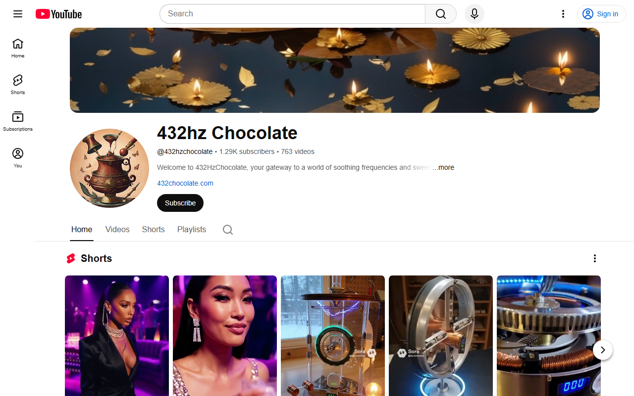 432hzchocolate.com screenshot