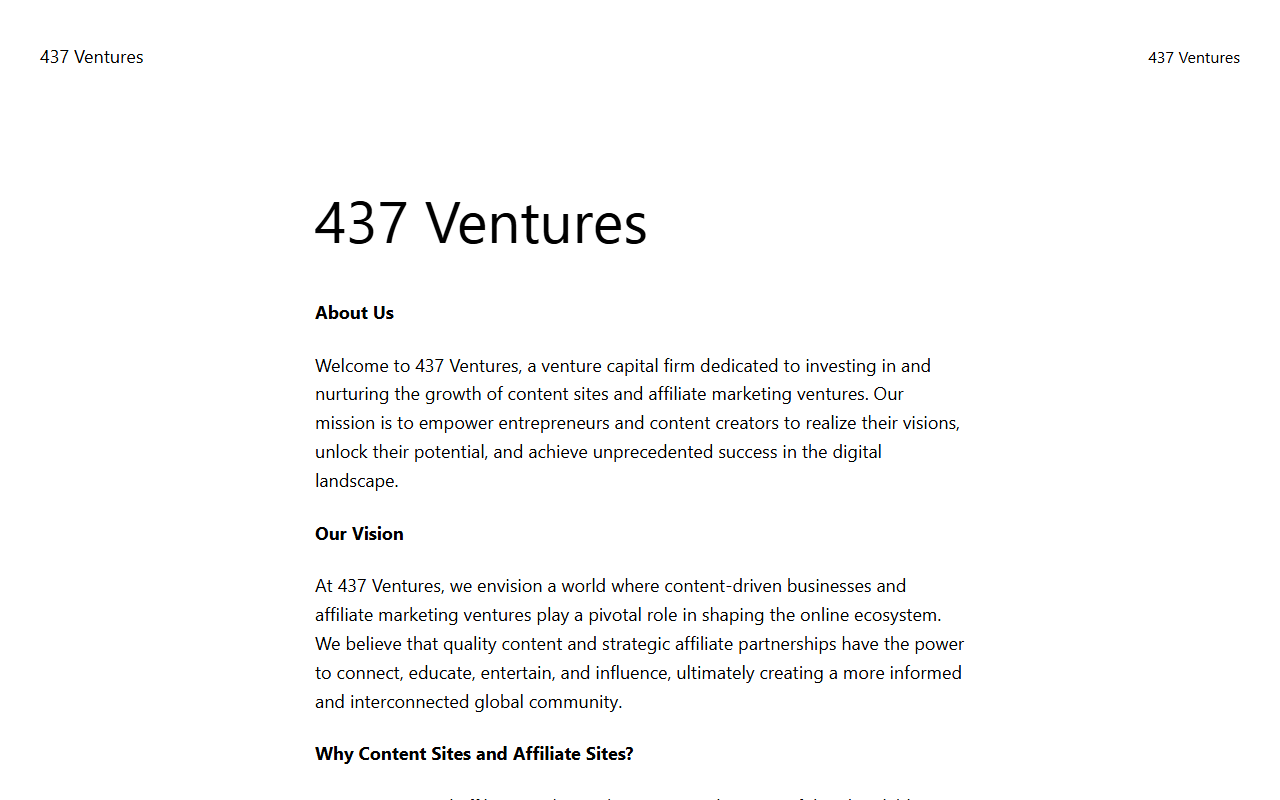 437ventures.com screenshot