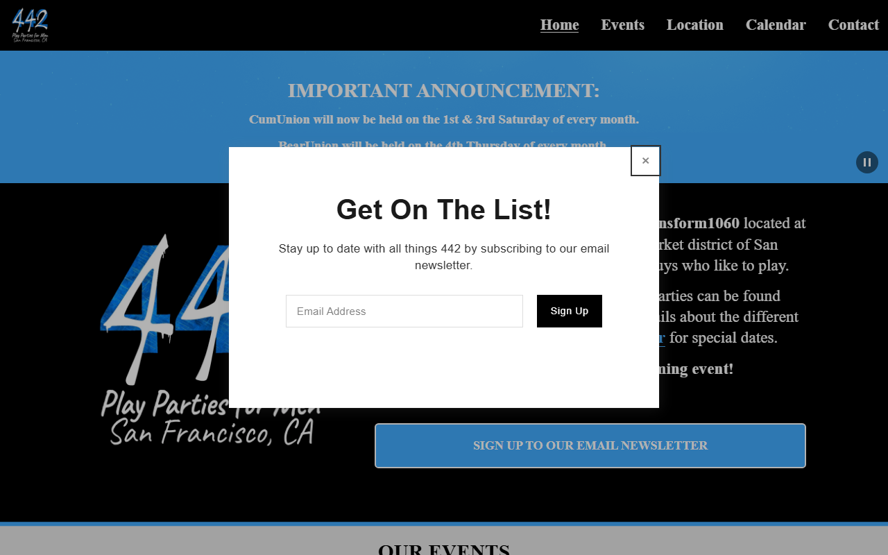 442parties.com screenshot