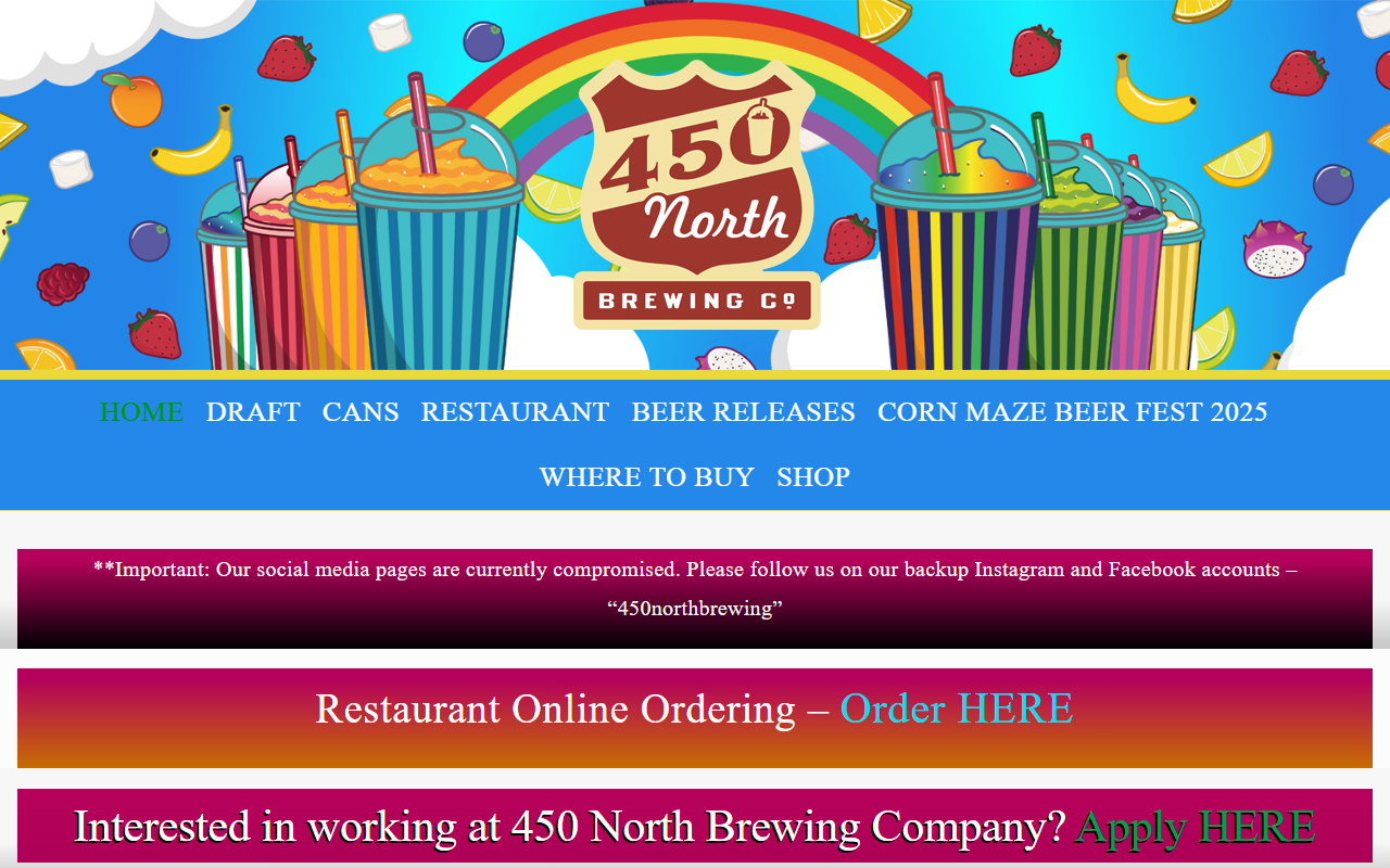 450northbrewing.com screenshot