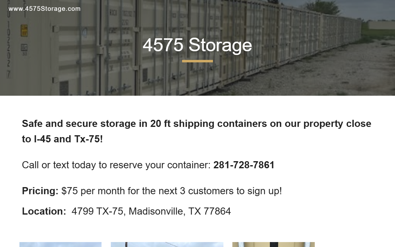 4575storage.com screenshot