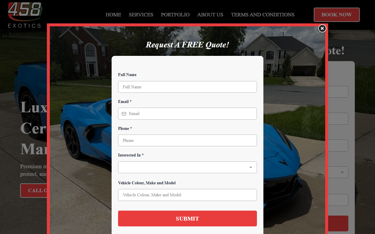 458exotics.com screenshot