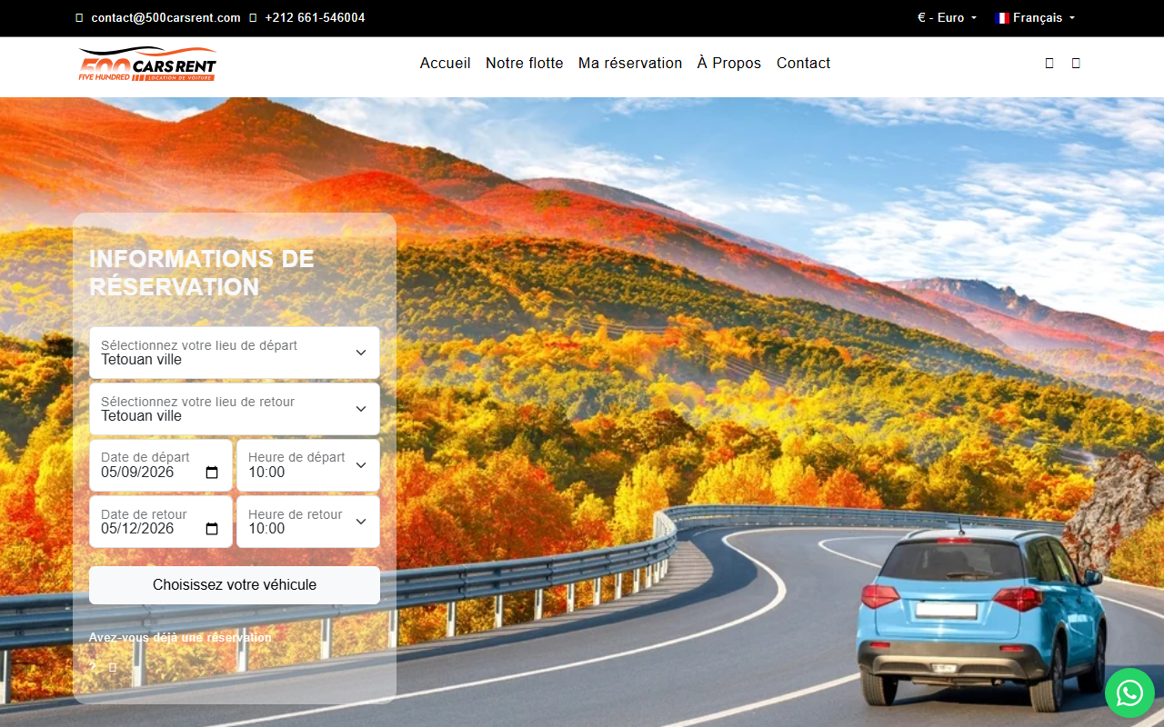 500carsrent.com screenshot