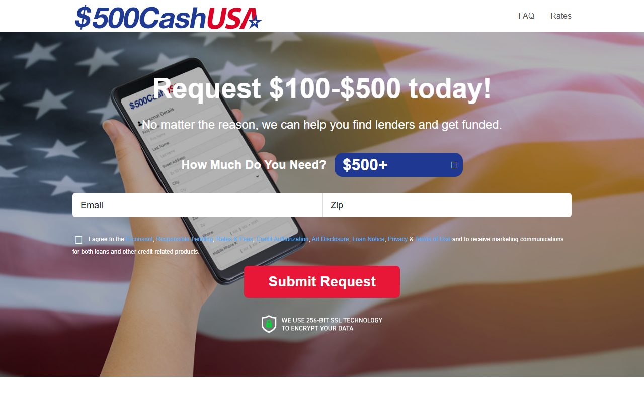 500cashusa.com screenshot