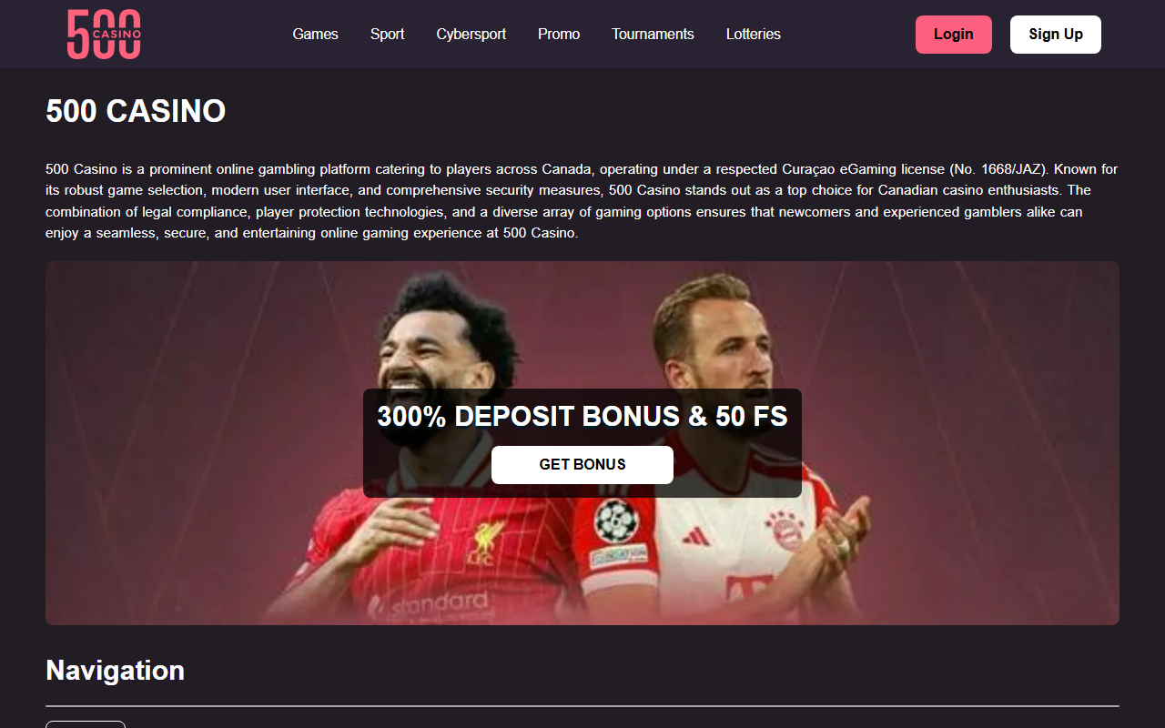 500casino-canada.com screenshot