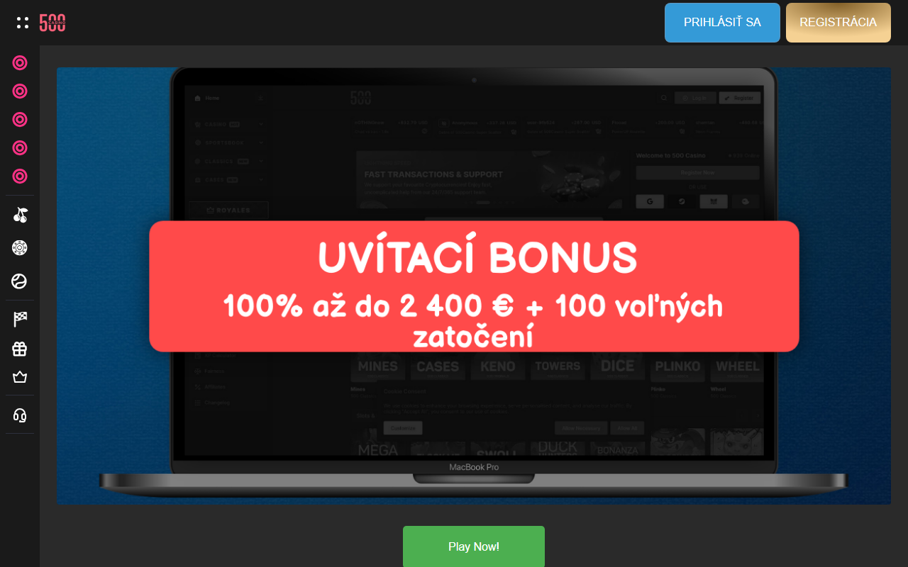 500casino-sk.com screenshot