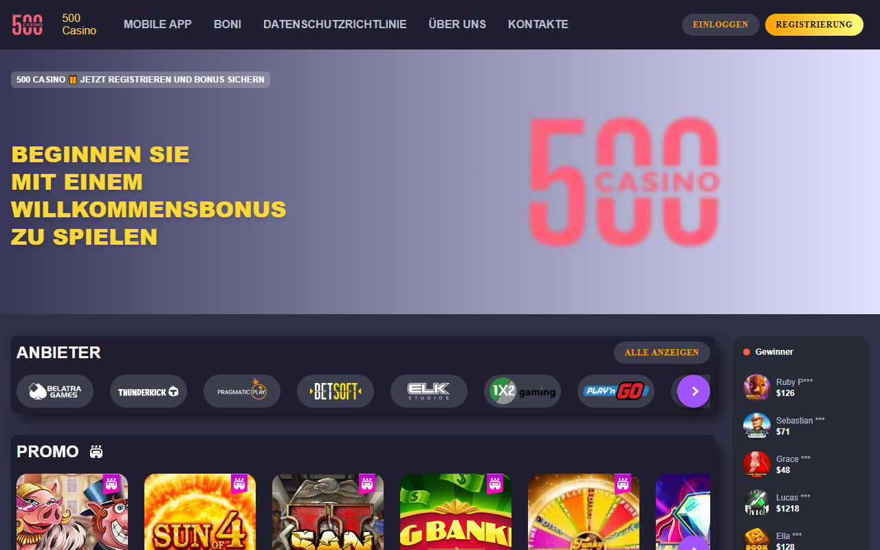 500casinoat.com screenshot