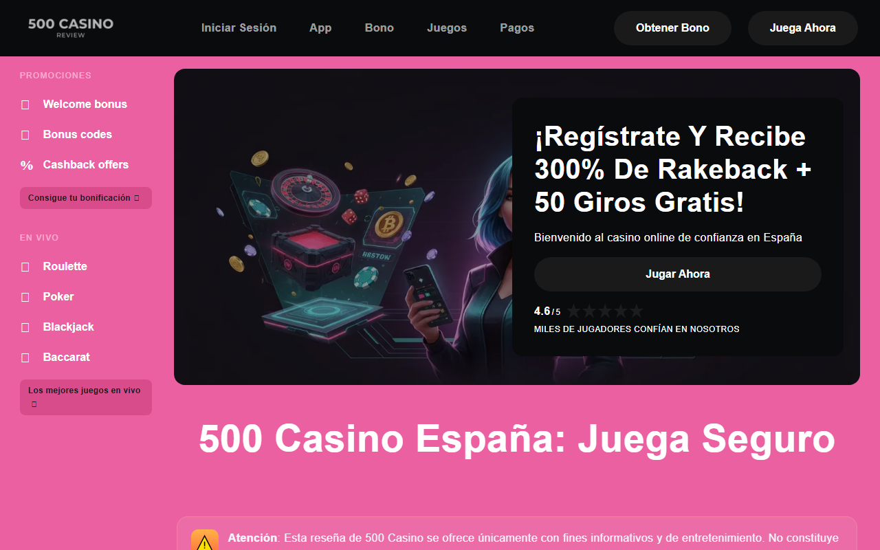 500casinoespana.com screenshot