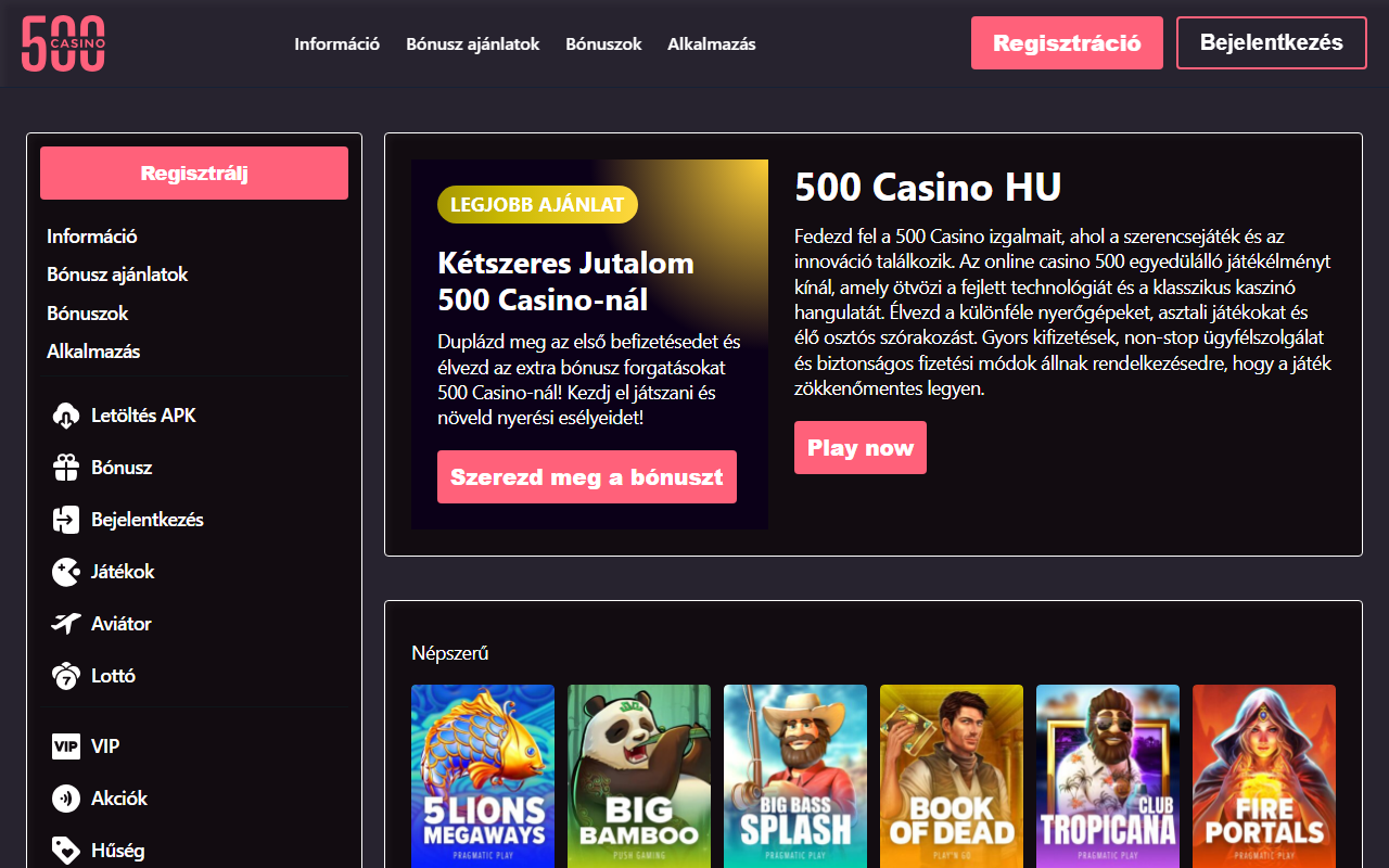 500casinohu.com screenshot