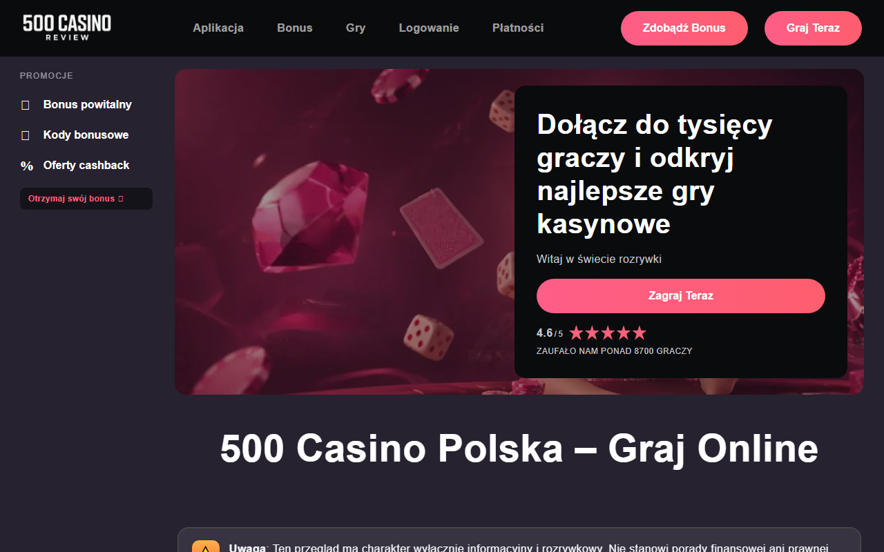 500casinopolska.com screenshot