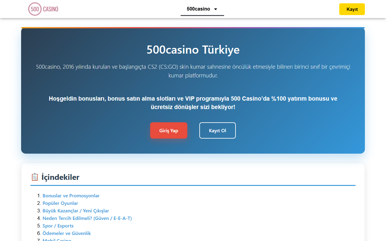 500casinotu.com screenshot