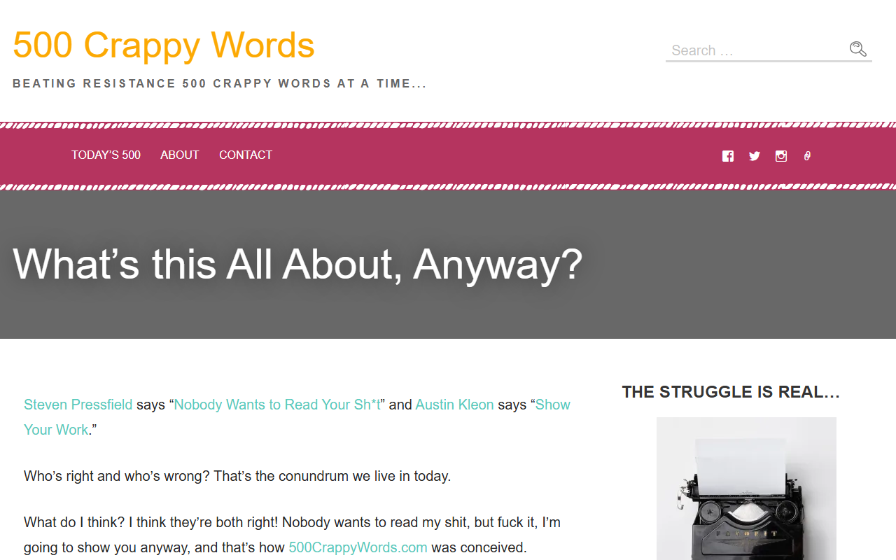 500crappywords.com screenshot