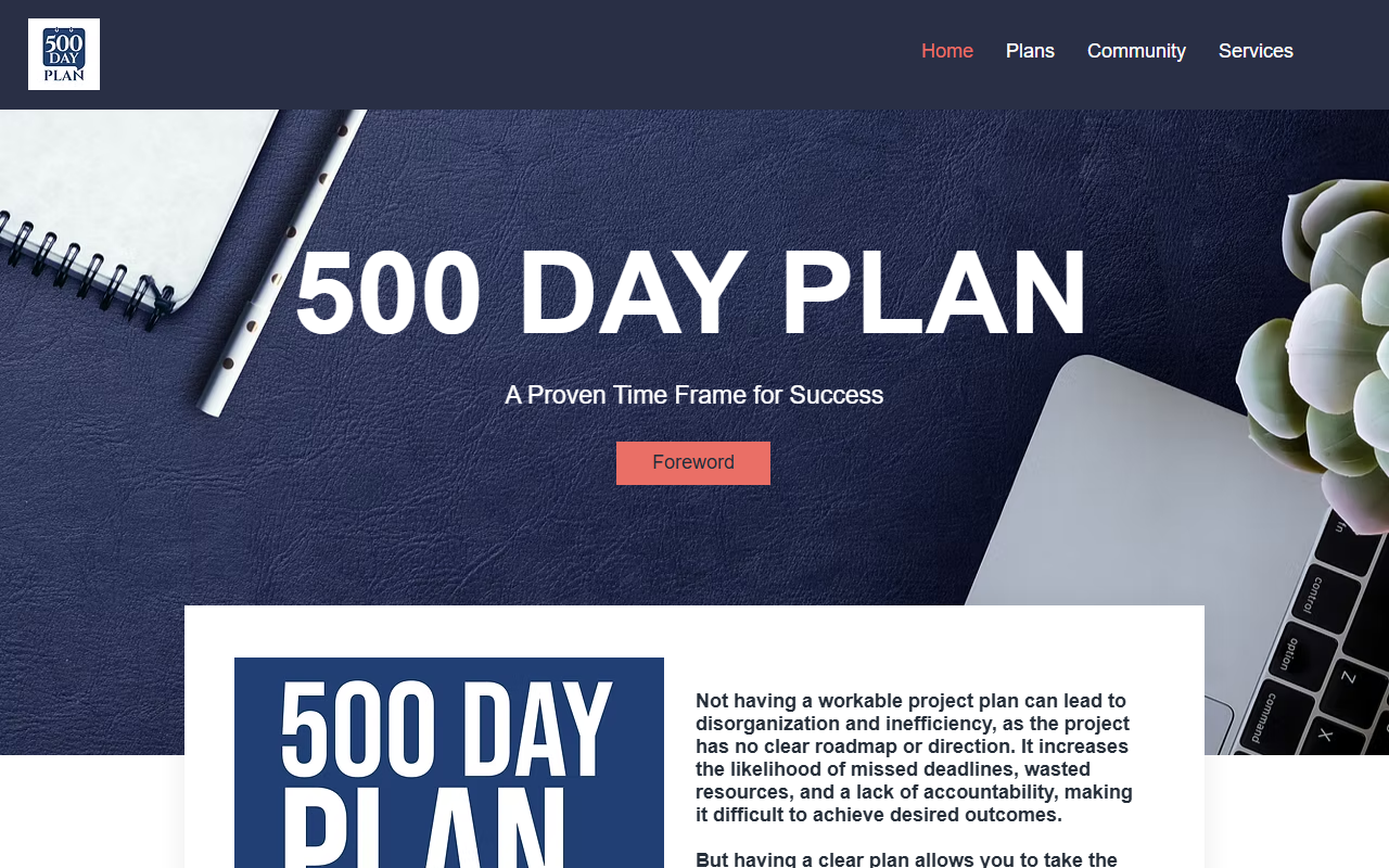 500dayplan.com screenshot
