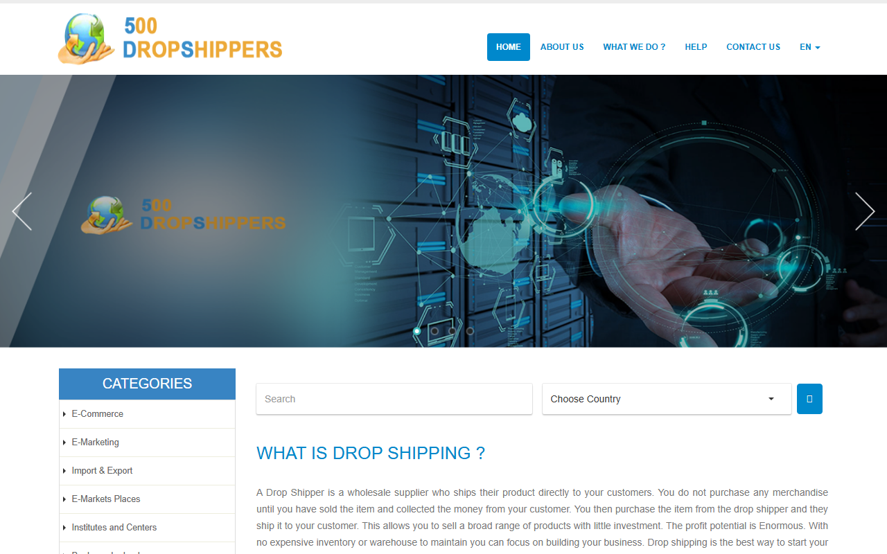 500dropshippers.com screenshot