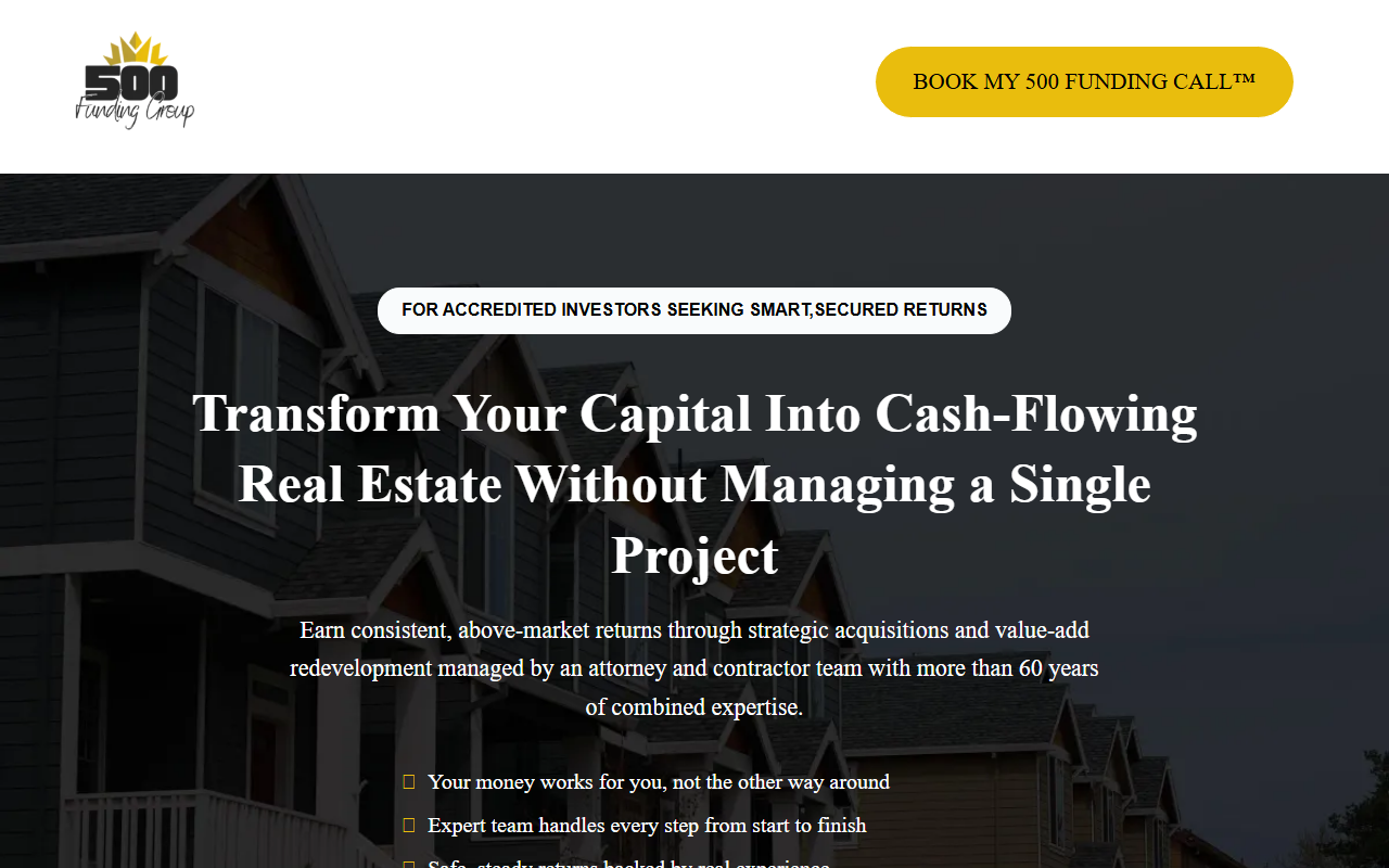 500fundinggroup.com screenshot