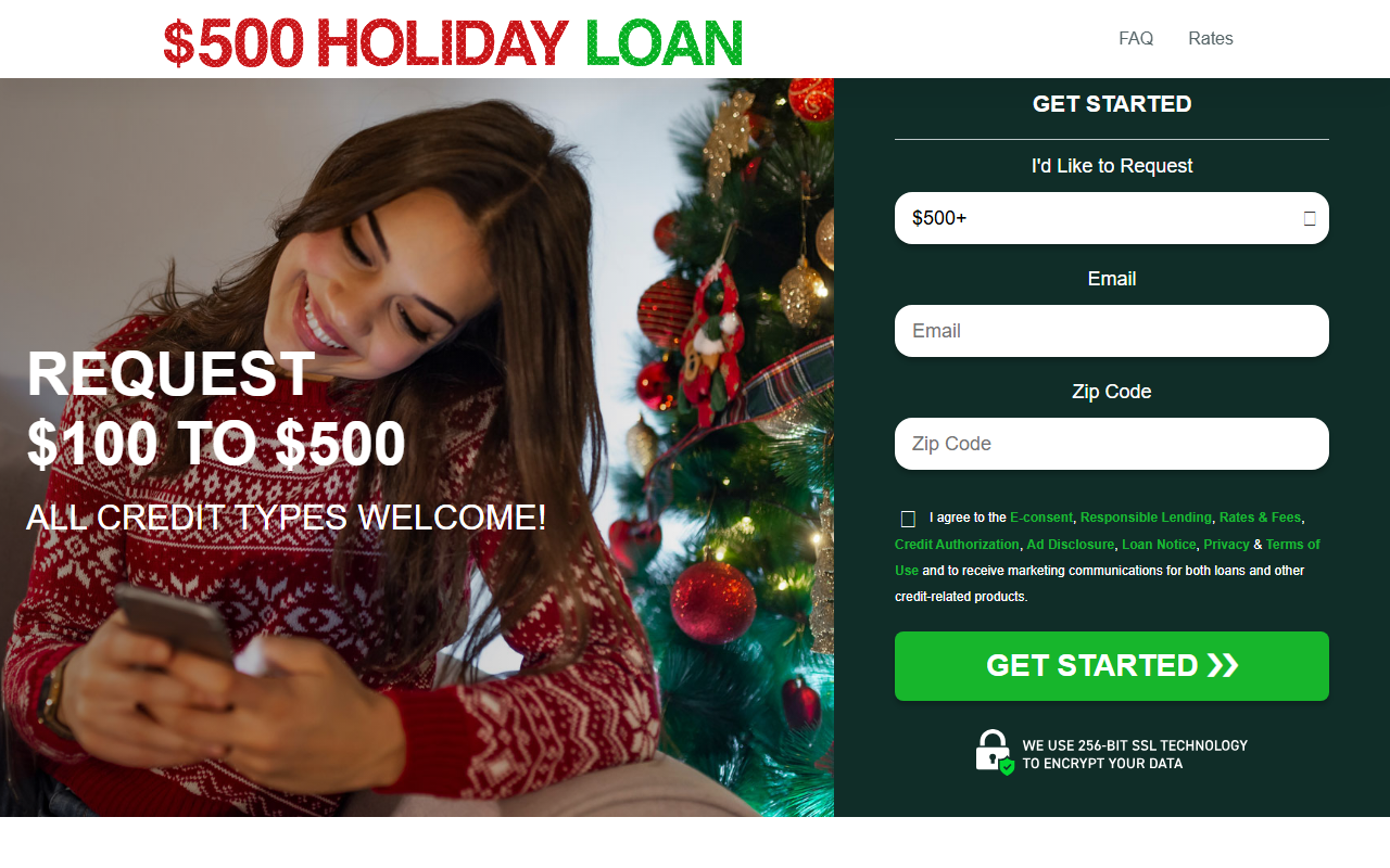 500holidayloan.com screenshot