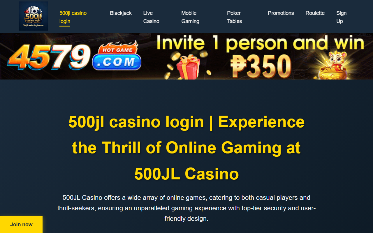500jlcasinologin.com screenshot