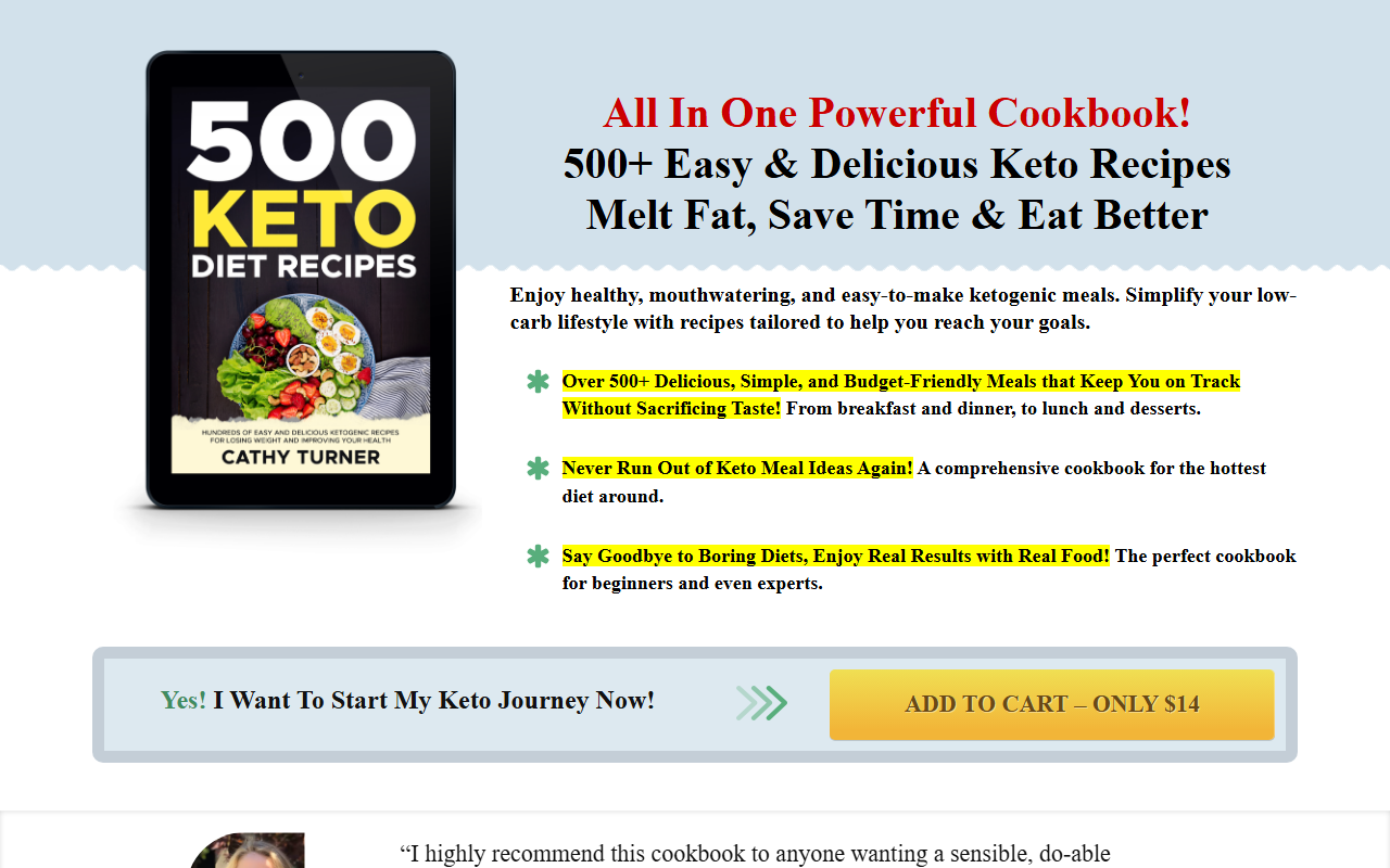 500ketorecipes.com screenshot
