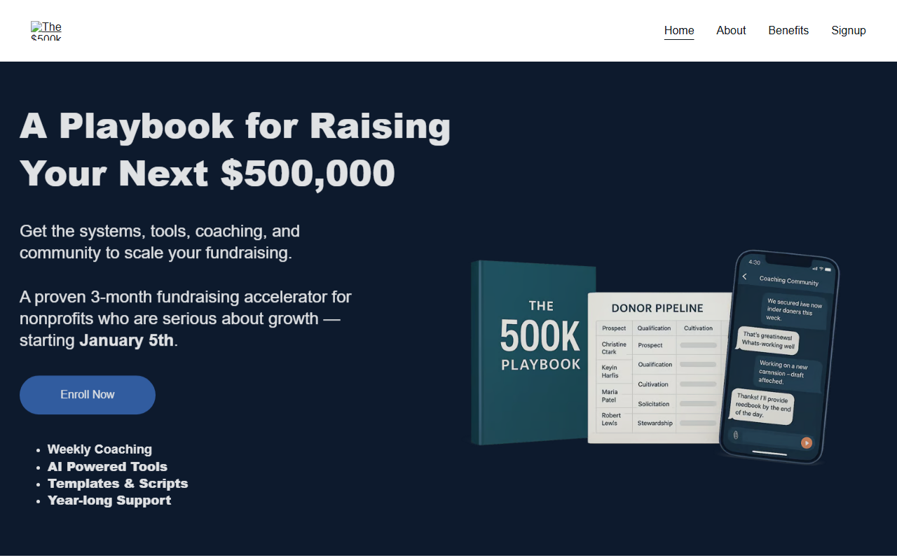 500kplaybook.com screenshot