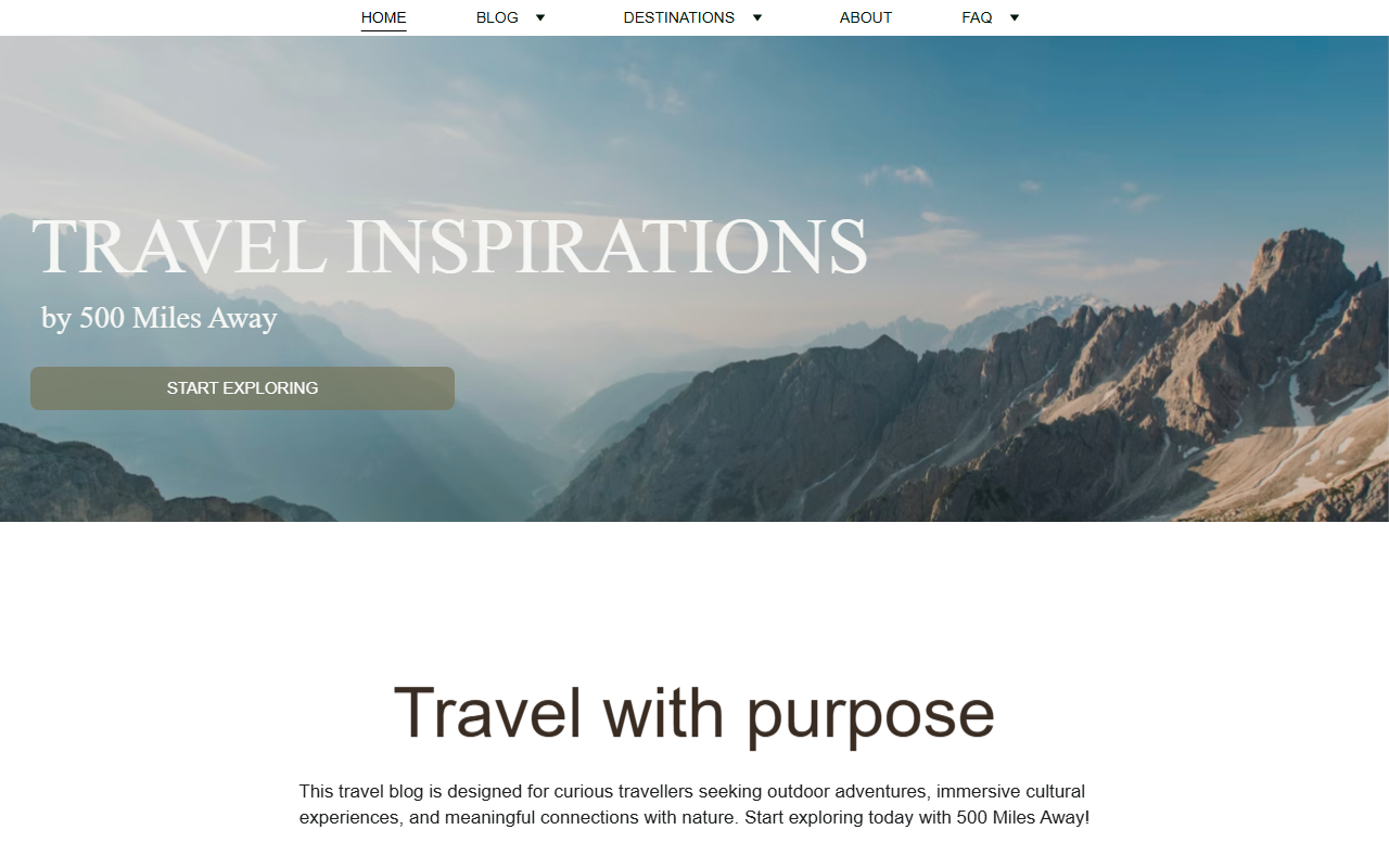 500milesaway.com screenshot