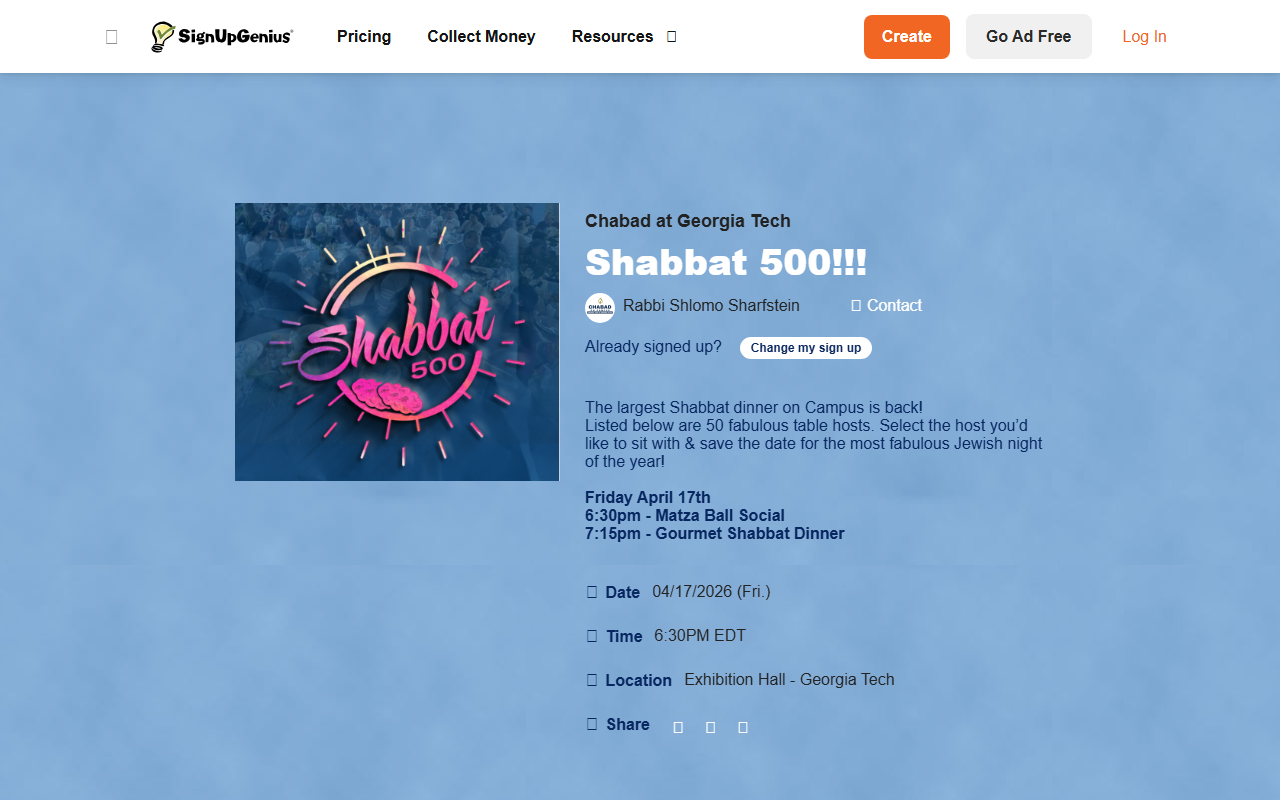 500shabbat.com screenshot