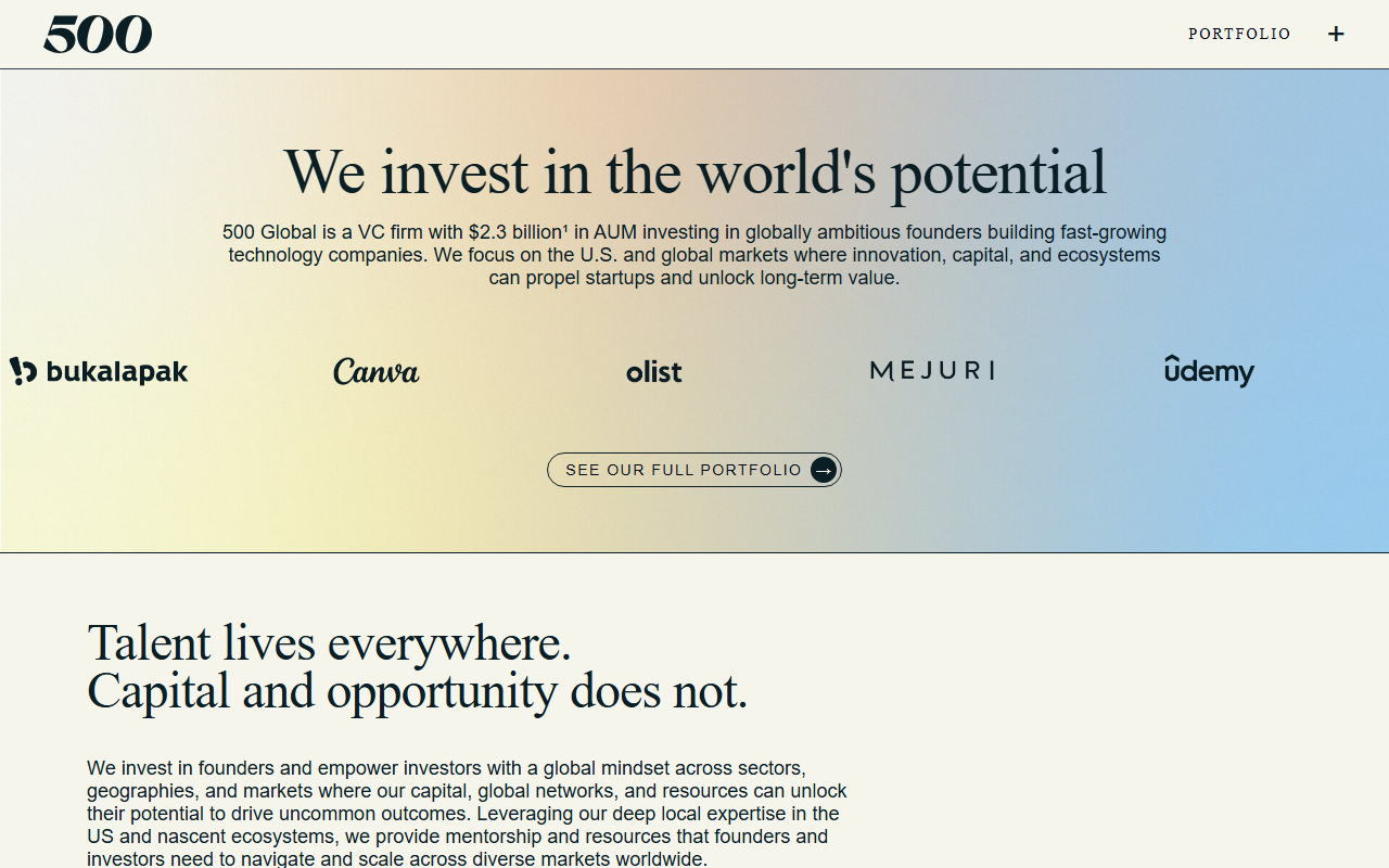 500startup.com screenshot