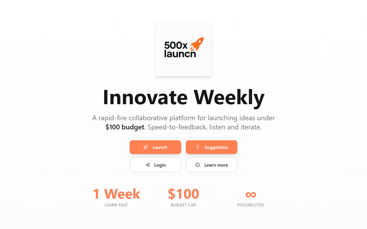 500xlaunch.com screenshot