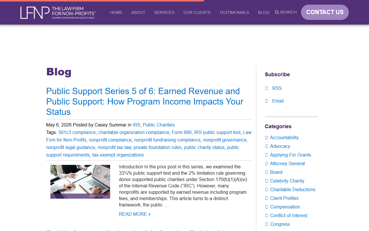 501c3lawblog.com screenshot