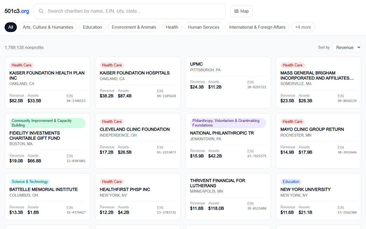 501c3nonprofit.com screenshot
