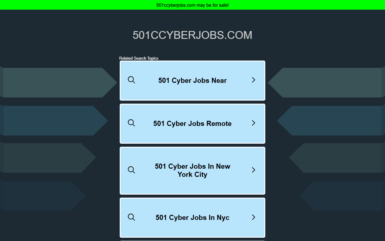501ccyberjobs.com screenshot