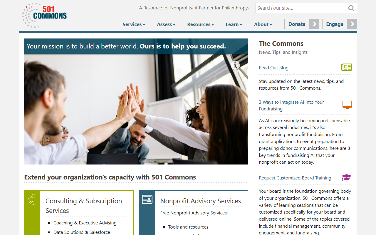 501commons.com screenshot