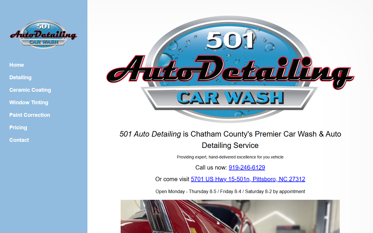501detailing.com screenshot