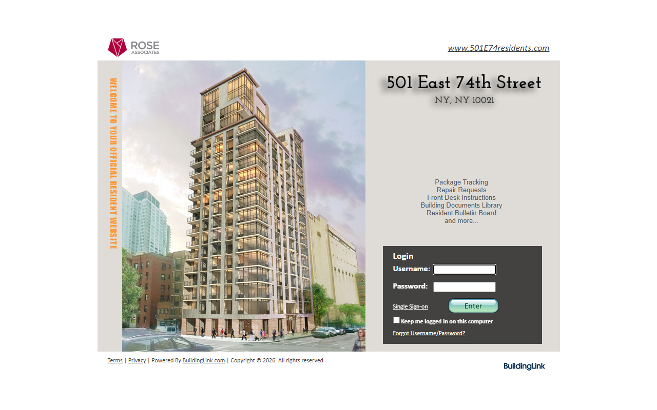 501e74residents.com screenshot