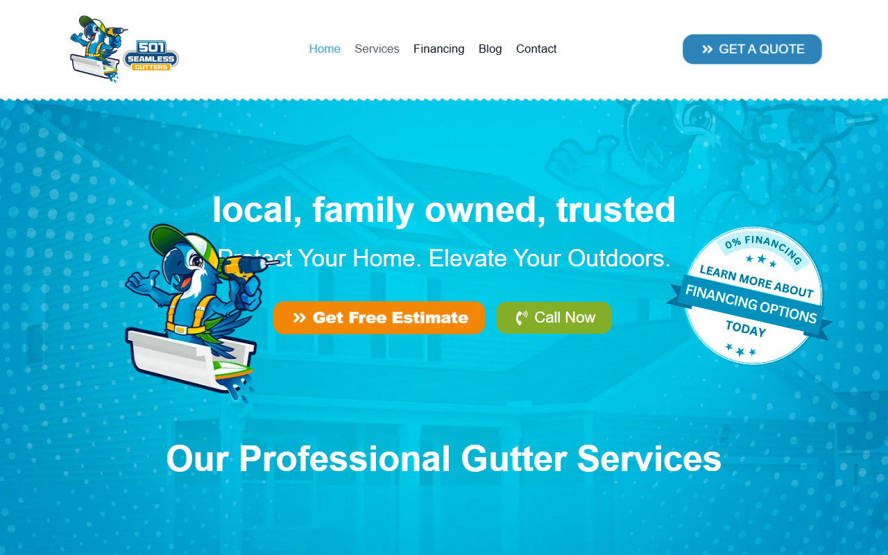 501gutters.com screenshot
